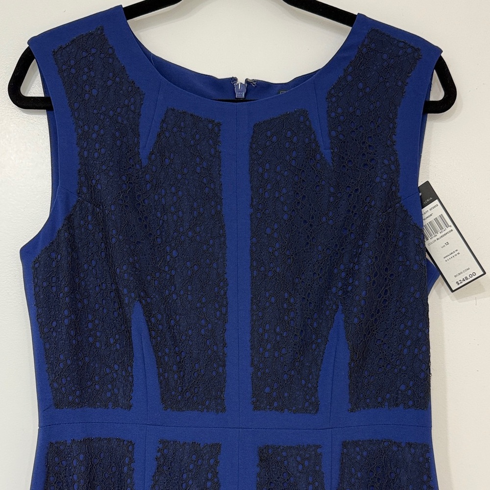 NWT BCBG Max Azria Royal Blue and Black Dress